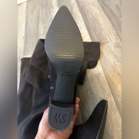 Stuart Weitzman ALLWAYHUNK 5050 Cola Brown Suede Over Knee Boot Sz 6 like new - Picture 6 of 7